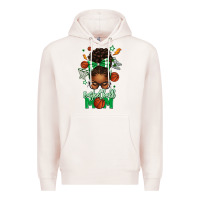 Pale Pink Basketball Mom Afro Messy Bun Premium Hoodie - texasbilliewilder