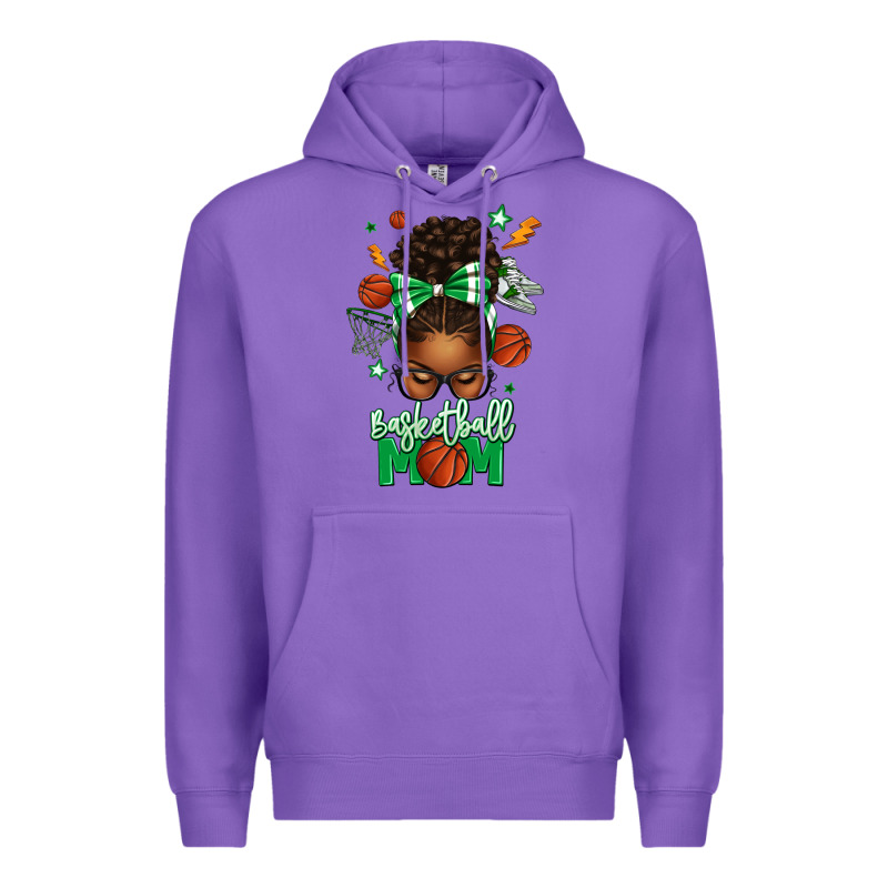 Basketball Mom Afro Messy Bun Premium Hoodie by texasbilliewilder | Teevron