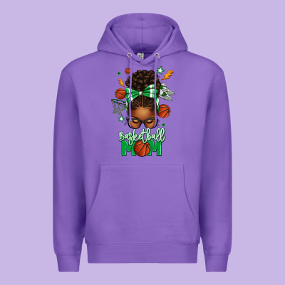 Basketball Mom Afro Messy Bun Premium Hoodie Designed By Texasbilliewilder