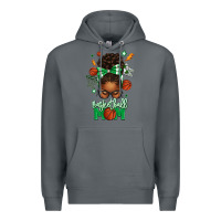 Rock Basketball Mom Afro Messy Bun Premium Hoodie - texasbilliewilder