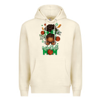 Sandshell Basketball Mom Afro Messy Bun Premium Hoodie - texasbilliewilder