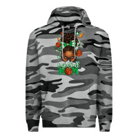 Slate Camo Basketball Mom Afro Messy Bun Premium Hoodie - texasbilliewilder