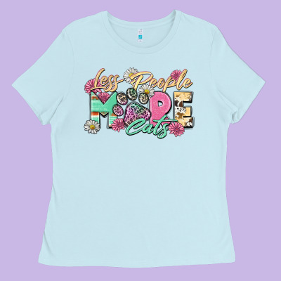 Less People More Cats Ladies Tee Designed By Zillion Design Studio