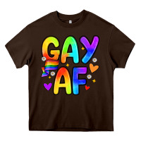 Chocolate Brown gay af Heavy Core Tee - Zillion Design Studio