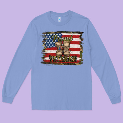 Proud Veteran Long Sleeve Tee Designed By Jasminsmagicworld