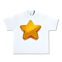 White 3d golden stars Urban Heavy Tee - AdoDesignShop