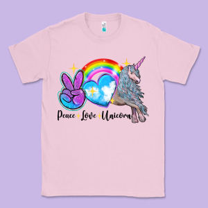 Peace Love Unicorn Classic Tee Designed By Lillyallendesigns