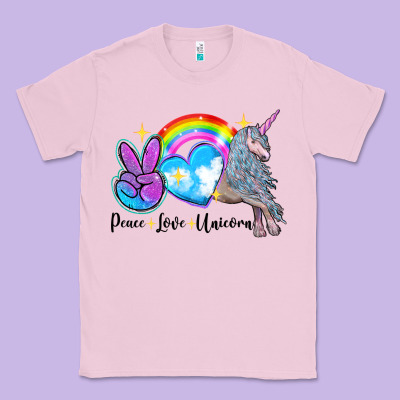 Peace Love Unicorn Classic Tee Designed By Lillyallendesigns