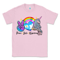 Bubblegum Pink peace love unicorn Classic Tee - LillyAllenDesigns