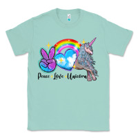 Seafoam peace love unicorn Classic Tee - LillyAllenDesigns