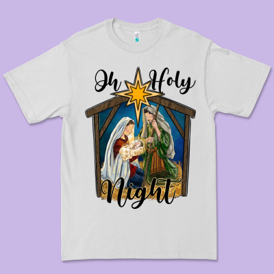 Oh Holy Night Holy Family Premium Tee Designed By Ranaportraitstore