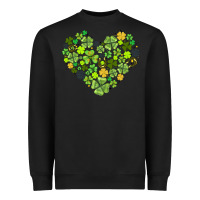Black heart shaped clover Heavyweight Sweatshirt - AdoDesignShop