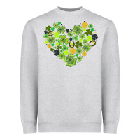 Heather Grey heart shaped clover Heavyweight Sweatshirt - AdoDesignShop