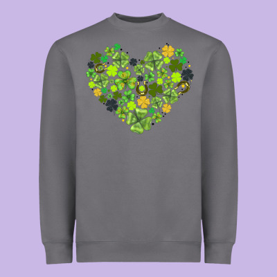 Heart Shaped Clover Heavyweight Sweatshirt Designed By Adodesignshop