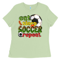 Matcha eat sleep soccer repeat Ladies Tee - texasbilliewilder