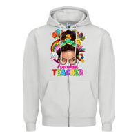 Dove Grey preschool teacher Zipper Hoodie - NancyCooperArtShop