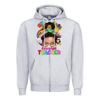 Heather Grey preschool teacher Zipper Hoodie - NancyCooperArtShop