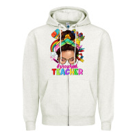 Oatmeal Heather preschool teacher Zipper Hoodie - NancyCooperArtShop
