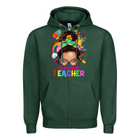 Sports Green preschool teacher Zipper Hoodie - NancyCooperArtShop