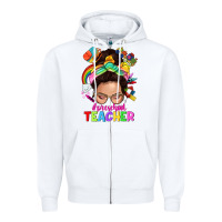 White preschool teacher Zipper Hoodie - NancyCooperArtShop