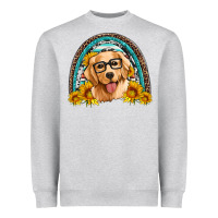 Heather Grey golden retriever rainbow Heavyweight Sweatshirt - Artiststas