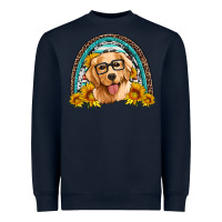 Navy golden retriever rainbow Heavyweight Sweatshirt - Artiststas