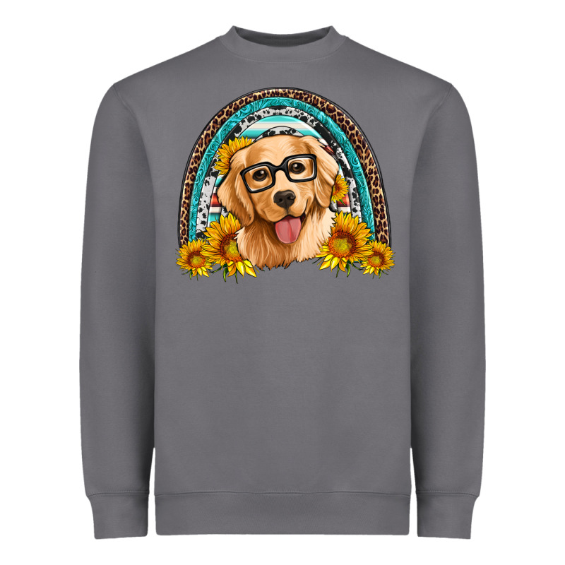 Golden Retriever Rainbow Heavyweight Sweatshirt by Artiststas | Teevron
