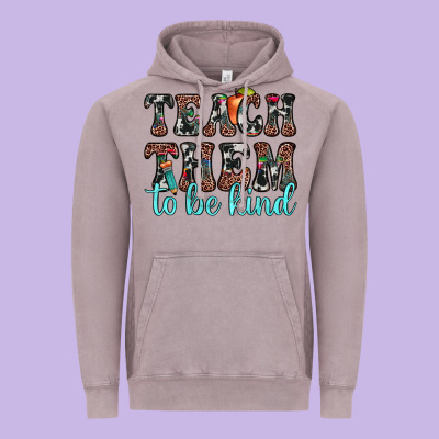 Teach Them To Be Kind Vintage Hoodie Designed By Jahusdesignshop