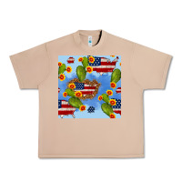 Burro usa map cactus and sunflower seamless pattern Urban Heavy Tee - BundleAndBundleShop