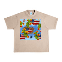 French Oak usa map cactus and sunflower seamless pattern Urban Heavy Tee - BundleAndBundleShop