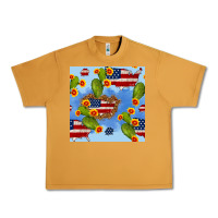 Peanut Butter usa map cactus and sunflower seamless pattern Urban Heavy Tee - BundleAndBundleShop