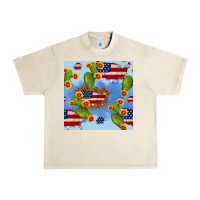 Sandshell usa map cactus and sunflower seamless pattern Urban Heavy Tee - BundleAndBundleShop