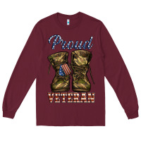 Burgundy proud veteran camo shoes Long Sleeve Tee - Jasminsmagicworld