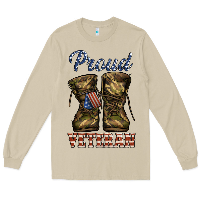 Proud Veteran Camo Shoes Long Sleeve Tee by Jasminsmagicworld | Teevron
