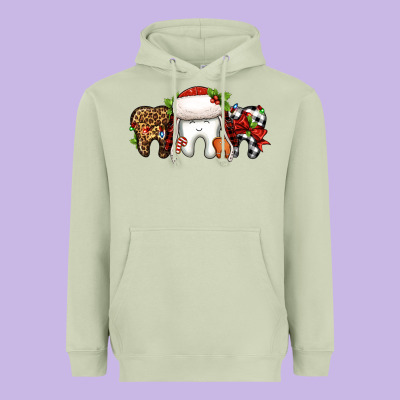Christmas Teeth Dentist Heavyweight Hoodie Designed By Jasminsmagicworld