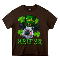 Chocolate Brown lucky heifer Heavy Core Tee - RanaPortraitStore