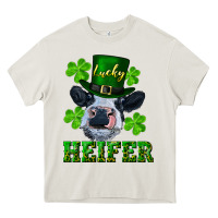 Cream lucky heifer Heavy Core Tee - RanaPortraitStore