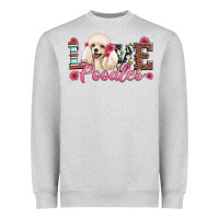 Heather Grey love poodles Heavyweight Sweatshirt - Artiststas
