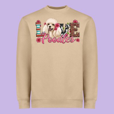 Love Poodles Heavyweight Sweatshirt Designed By Artiststas