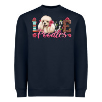 Navy love poodles Heavyweight Sweatshirt - Artiststas