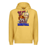 Antique Gold Grab your joe let's go Basketball Premium Hoodie - NancyCooperArtShop