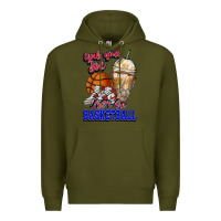 Army Green Grab your joe let's go Basketball Premium Hoodie - NancyCooperArtShop