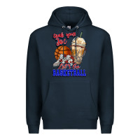 Navy Grab your joe let's go Basketball Premium Hoodie - NancyCooperArtShop