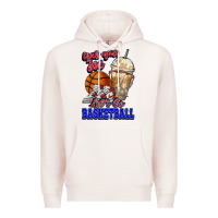 Pale Pink Grab your joe let's go Basketball Premium Hoodie - NancyCooperArtShop