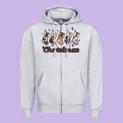 Howdy Christmas Zipper Hoodie Designed By Maliassmallbusiness