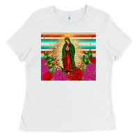 White our lady of guadalupe cactus leopard Ladies Tee - JahusDesignShop