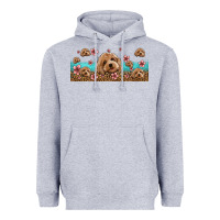 Heather Grey floral cockapoo Heavyweight Hoodie - Jasminsmagicworld