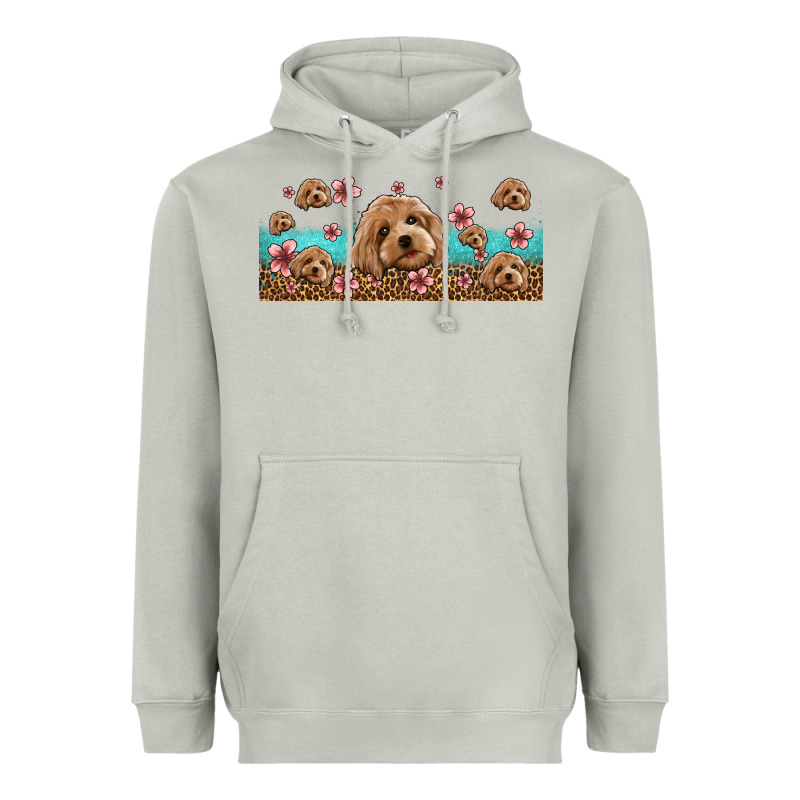 Floral Cockapoo Heavyweight Hoodie by Jasminsmagicworld | Teevron