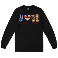 Black Peace Love America Long Sleeve Tee - Jasminsmagicworld