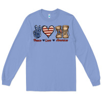 Colony Blue Peace Love America Long Sleeve Tee - Jasminsmagicworld